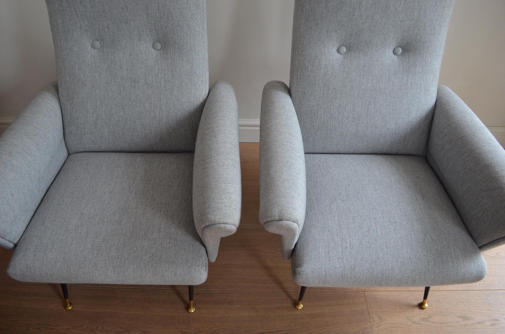 Pair of Italian 1950s Armchairs In Excellent Condition For Sale In London, Greater London