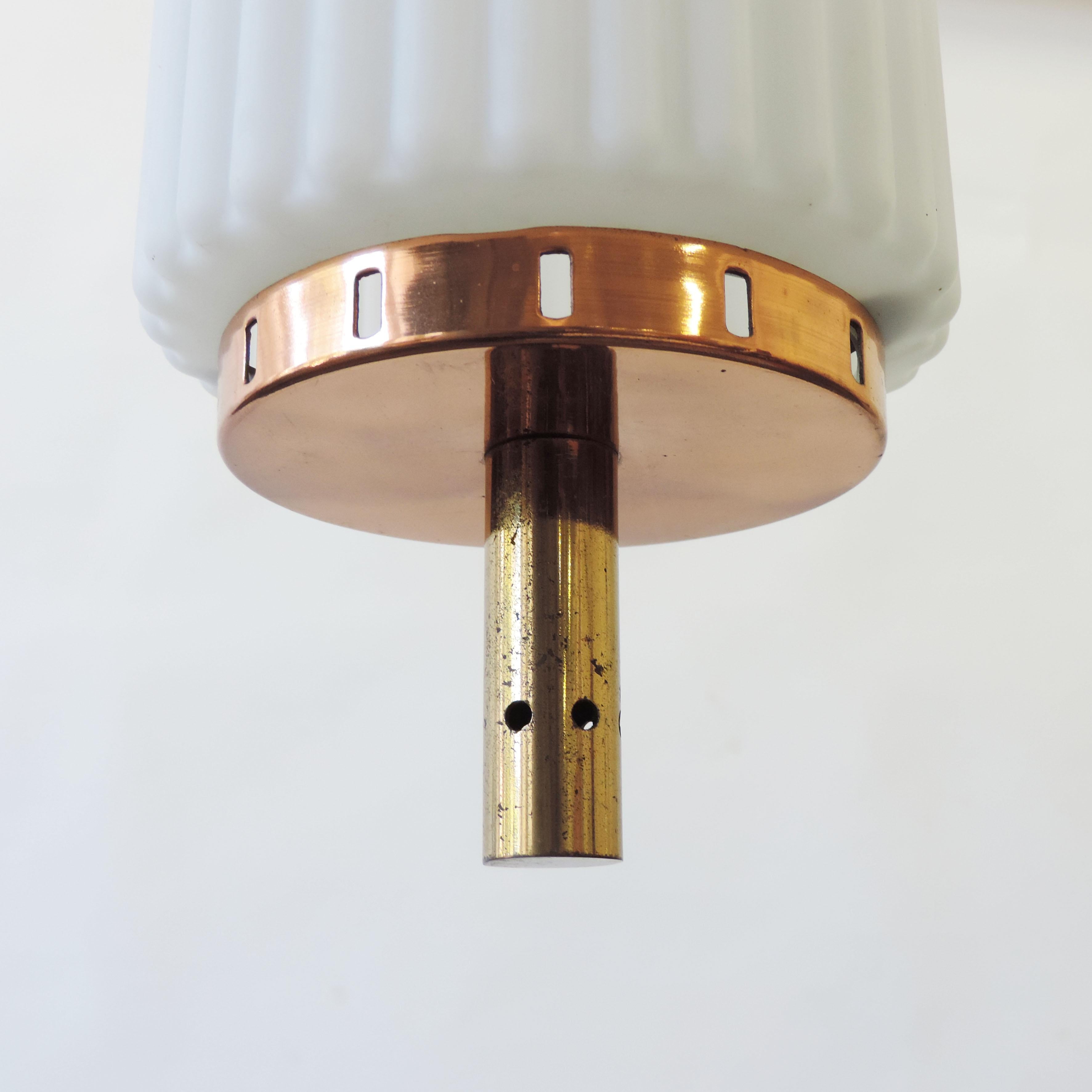 Mid-20th Century Pair of Italian 1950s Brass and Copper Pendants For Sale