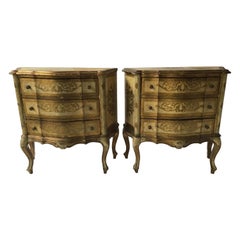 Pair of Italian 1950s Florentine Commodes