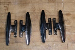 Pair of Italian 1950s Handles in Chromed Brass Airplane Tail Silver