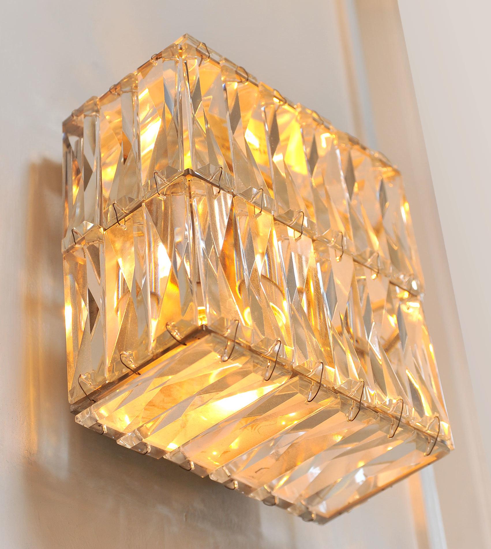 Faceted Pair of Italian 1950s 'Jewel' Wall Lights