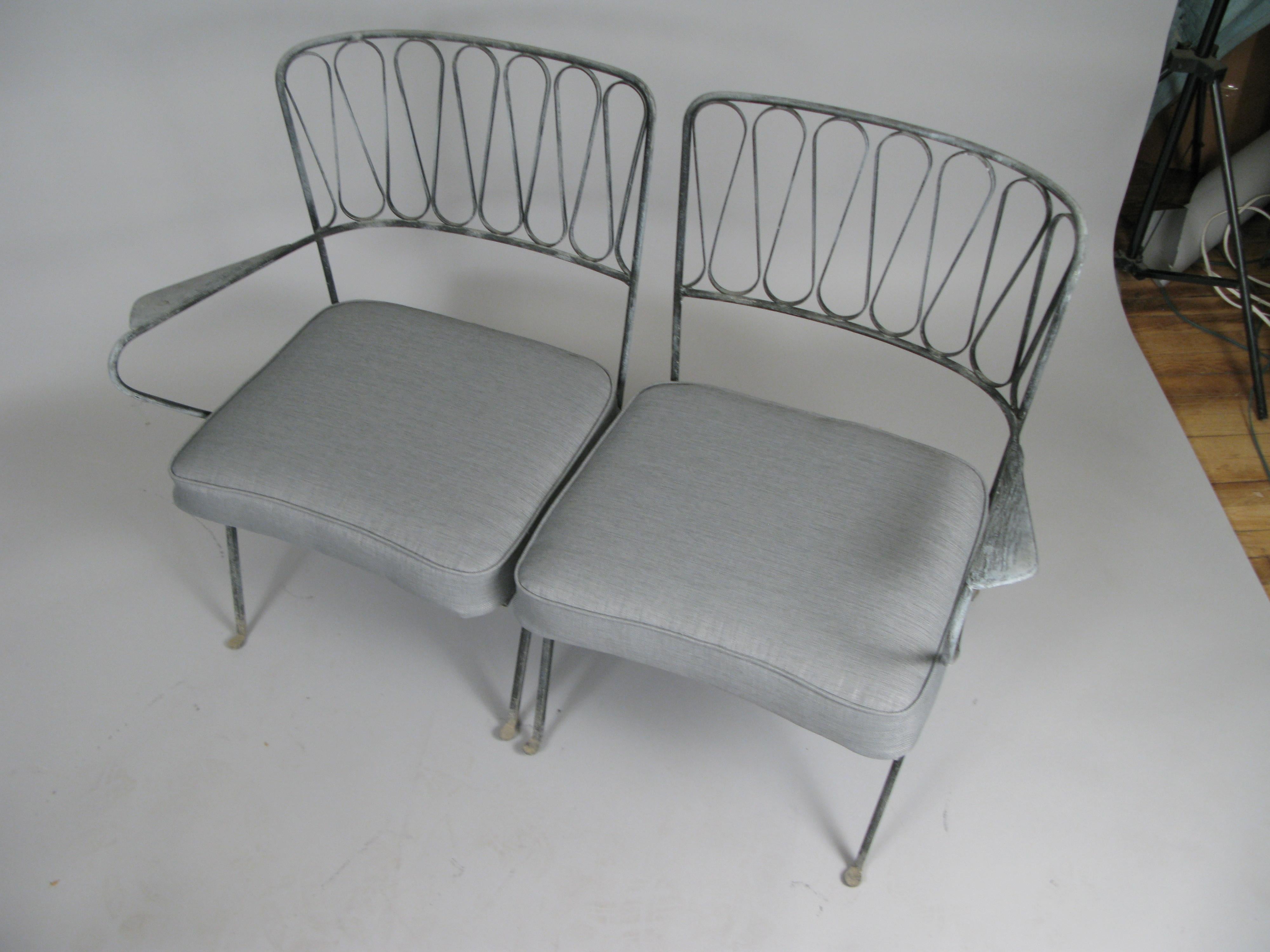 Pair of Italian 1950s Lounge Chairs and Table by Salterini 5
