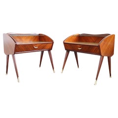 Vintage Pair of Italian 1950's Night Stands Bed Side Tables by Paolo Buffa