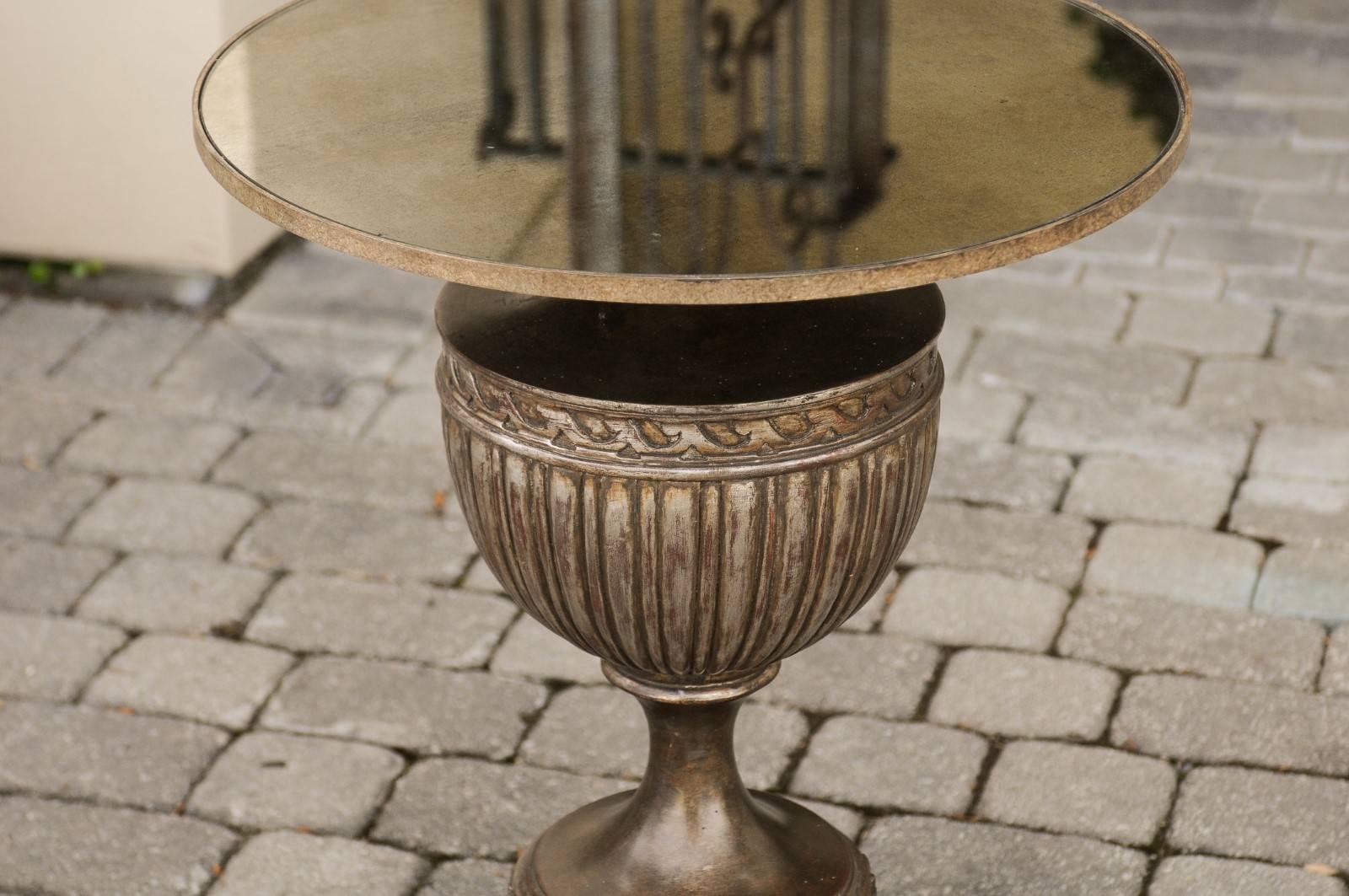 mirrored urn shape side table