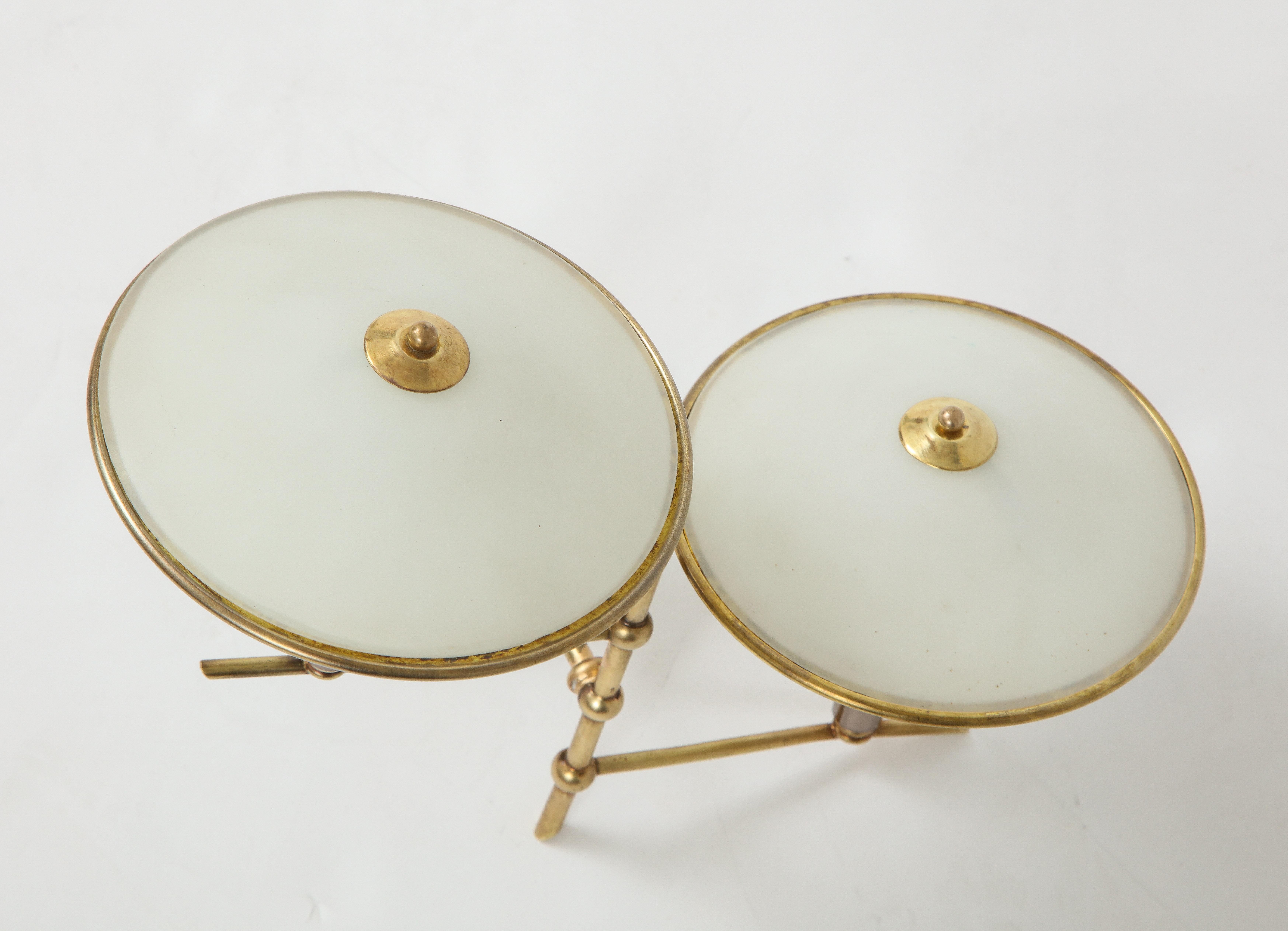 Pair of Italian 1950s Wall Sconces with Glass Shades For Sale 7