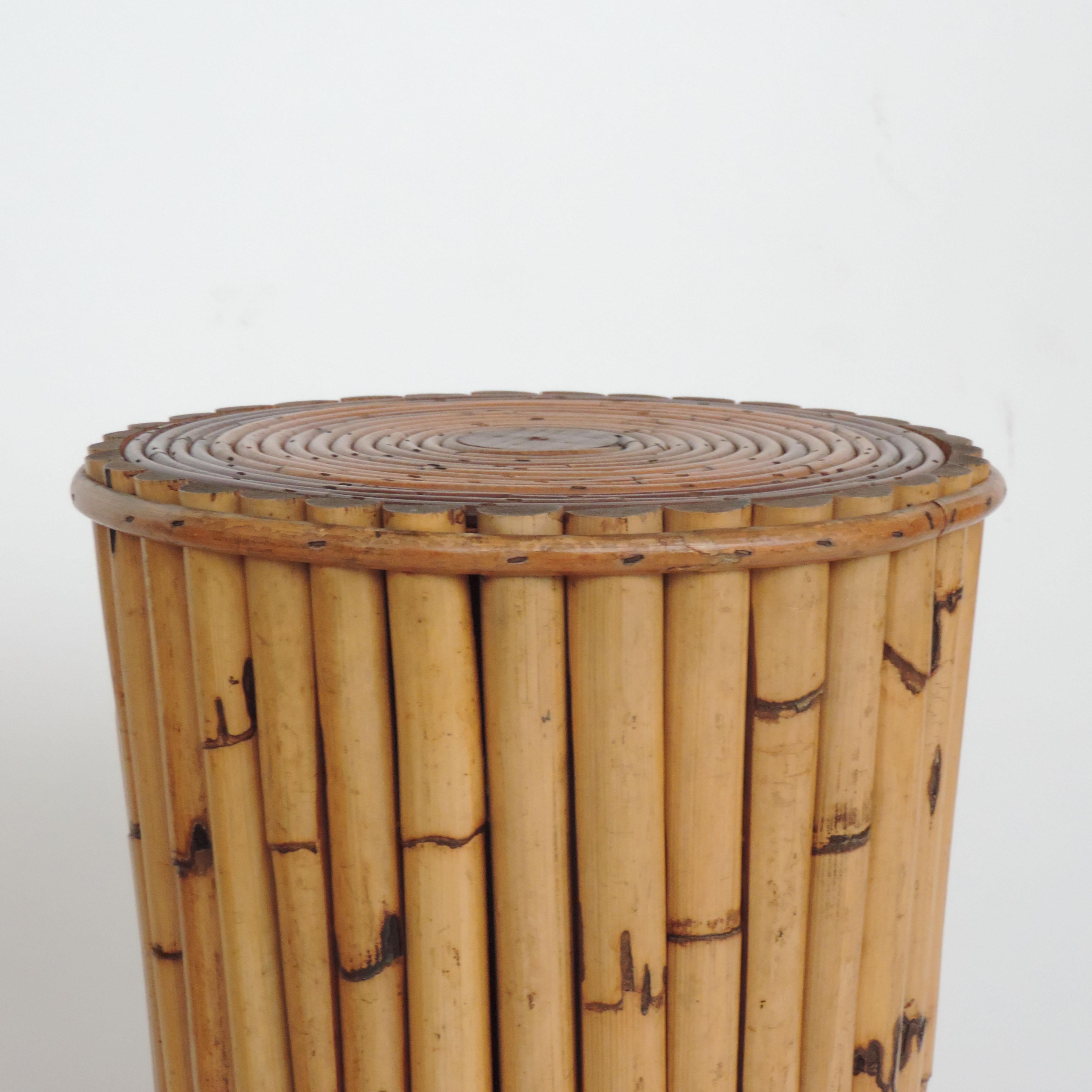 Splendid pair of bamboo and wicker stools.
Italy 1950s.