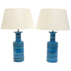 Pair of Italian 1960s Ceramic Bitossi Rimini Table Lamps