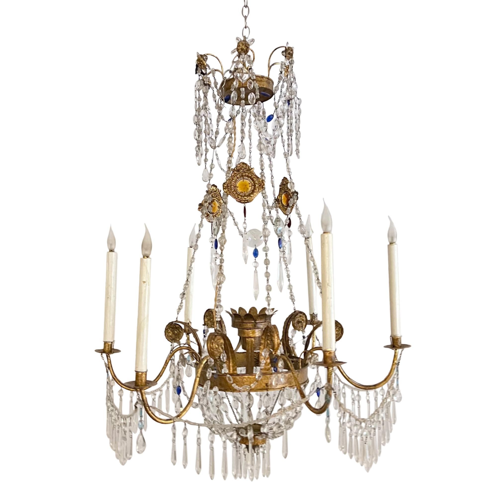 Belle Époque Pair of Italian 1960s Decorative Chandeliers For Sale