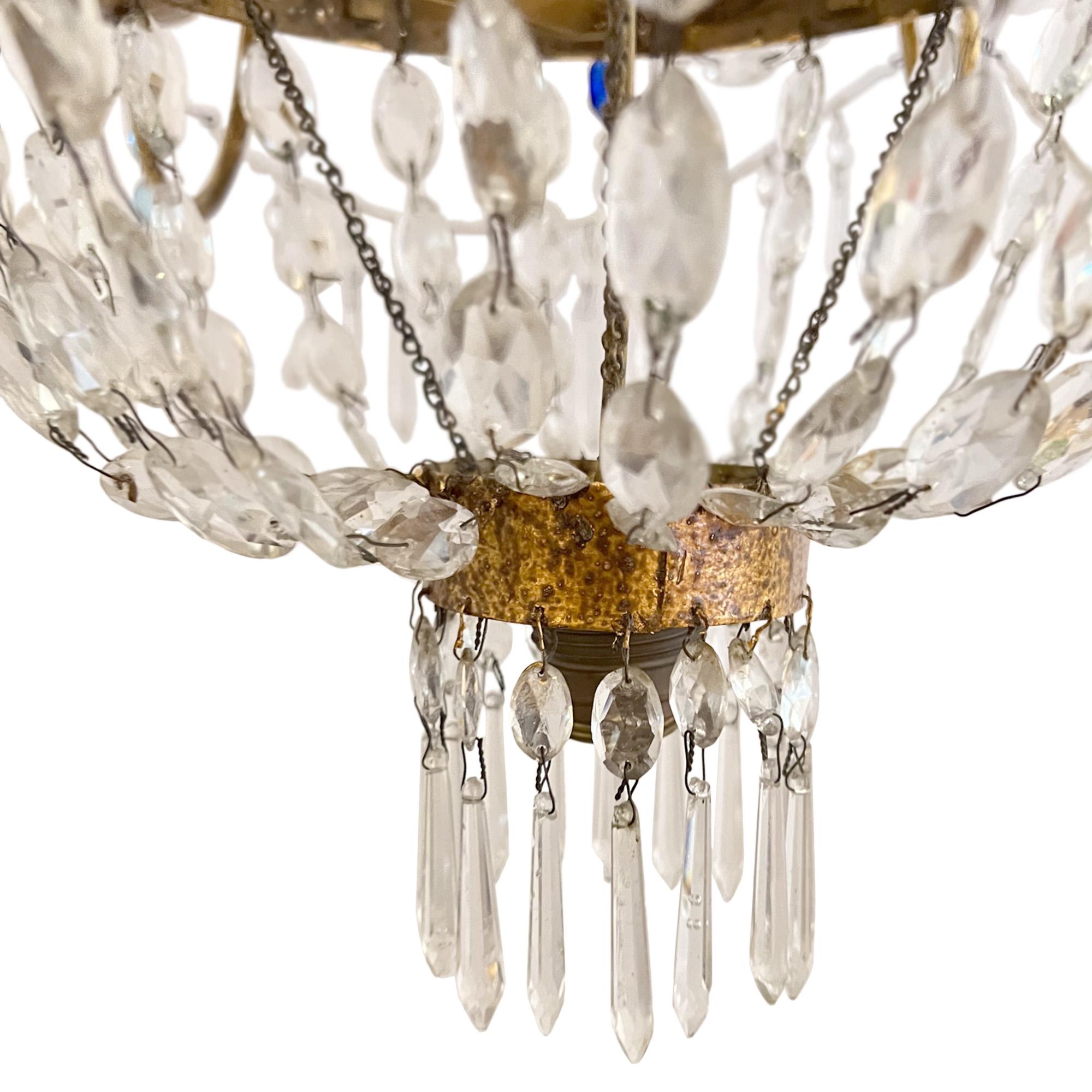 Hand-Crafted Pair of Italian 1960s Decorative Chandeliers For Sale