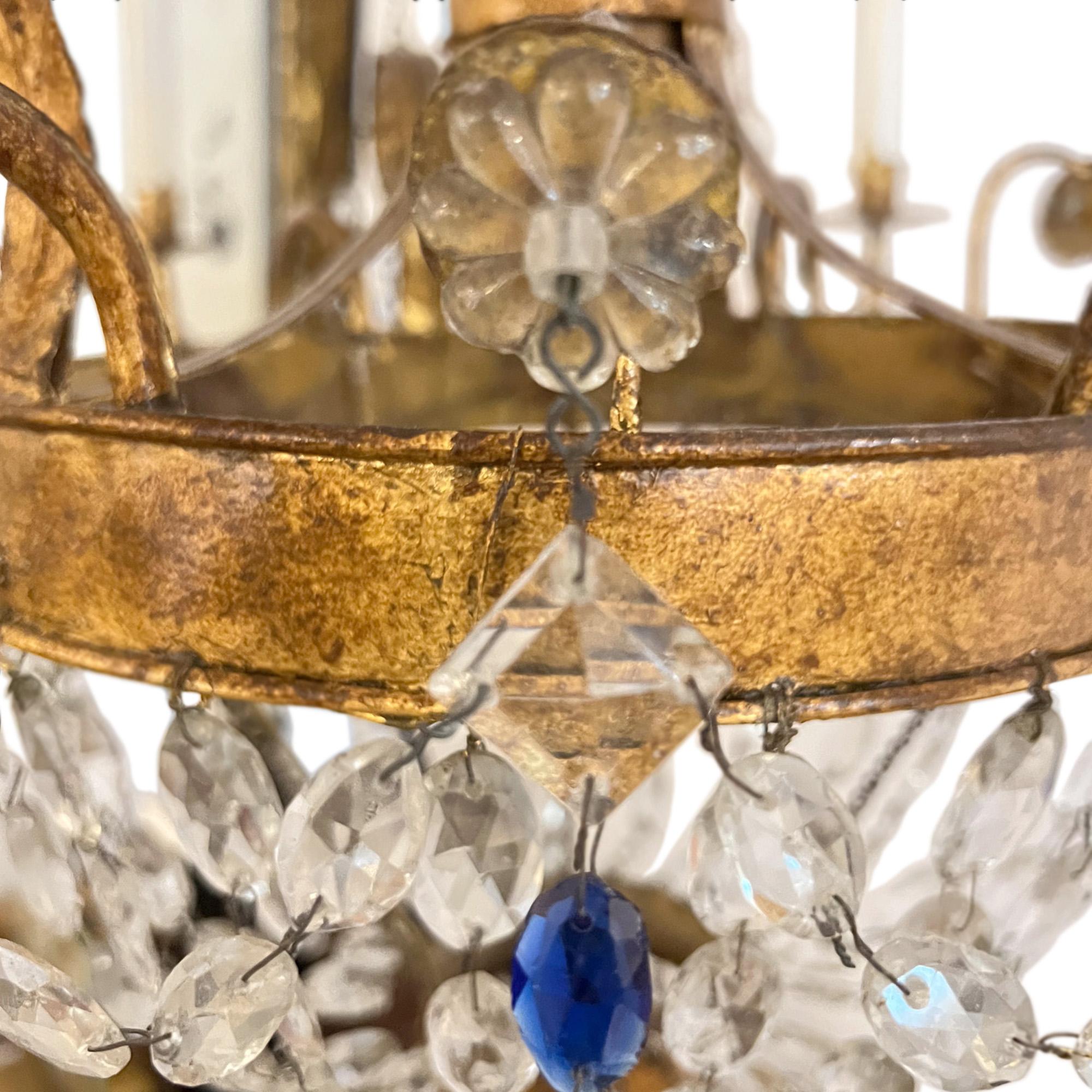 Mid-20th Century Pair of Italian 1960s Decorative Chandeliers For Sale