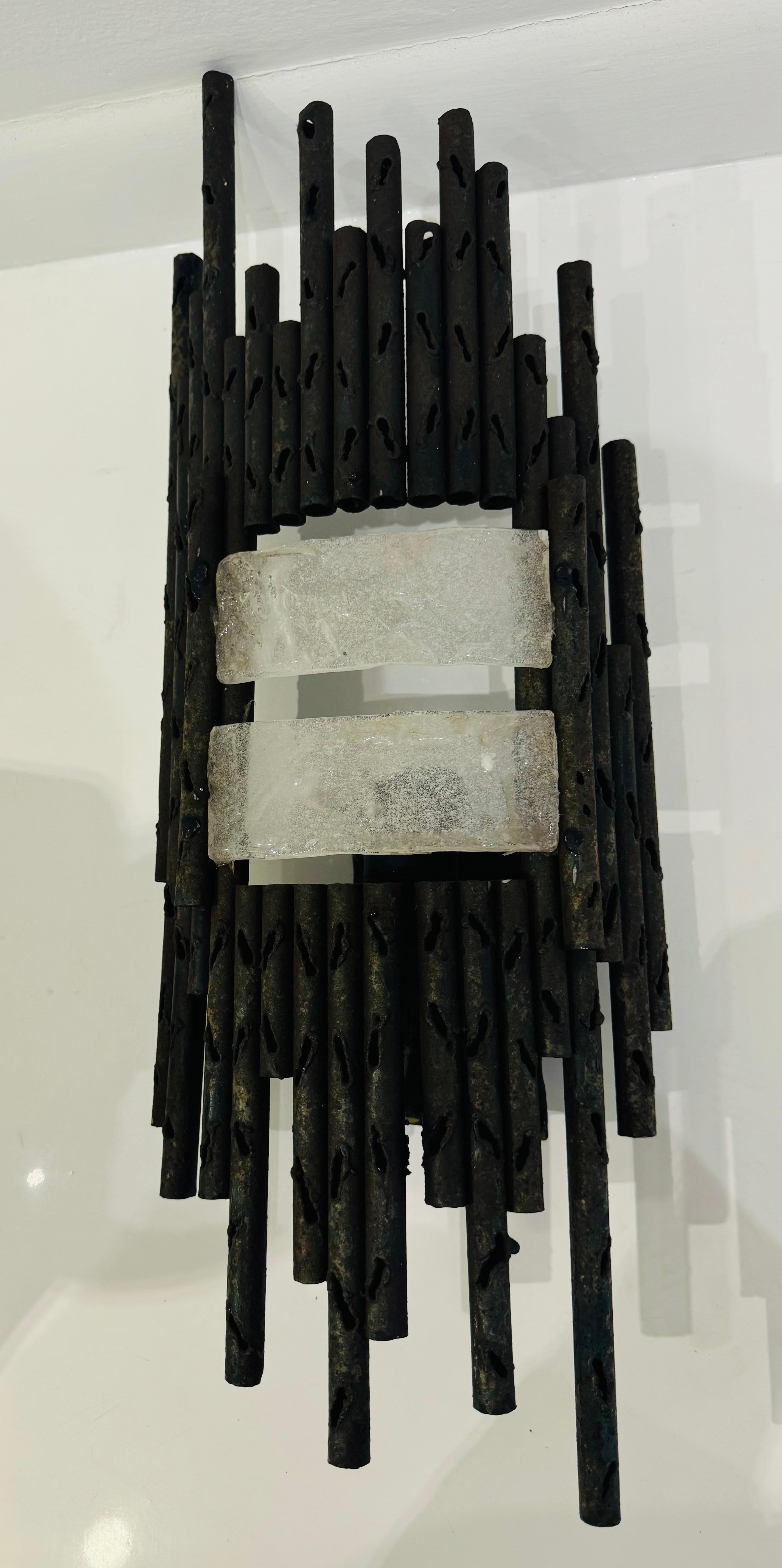 Pair of Italian 1960s Large Fantoni Mid Century Wall Lights For Sale 4