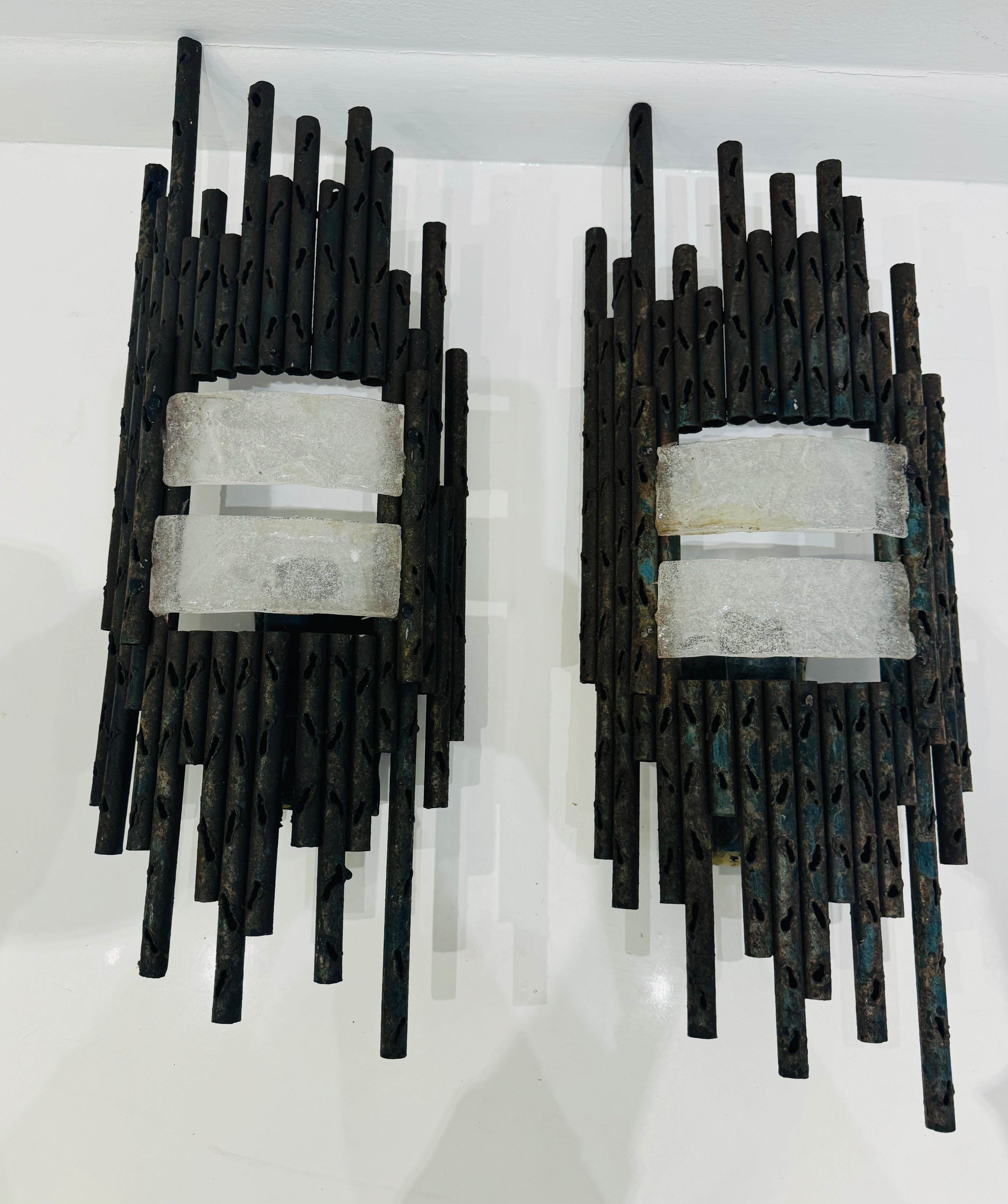 Pair of Italian 1960s Large Fantoni Mid Century Wall Lights For Sale 7