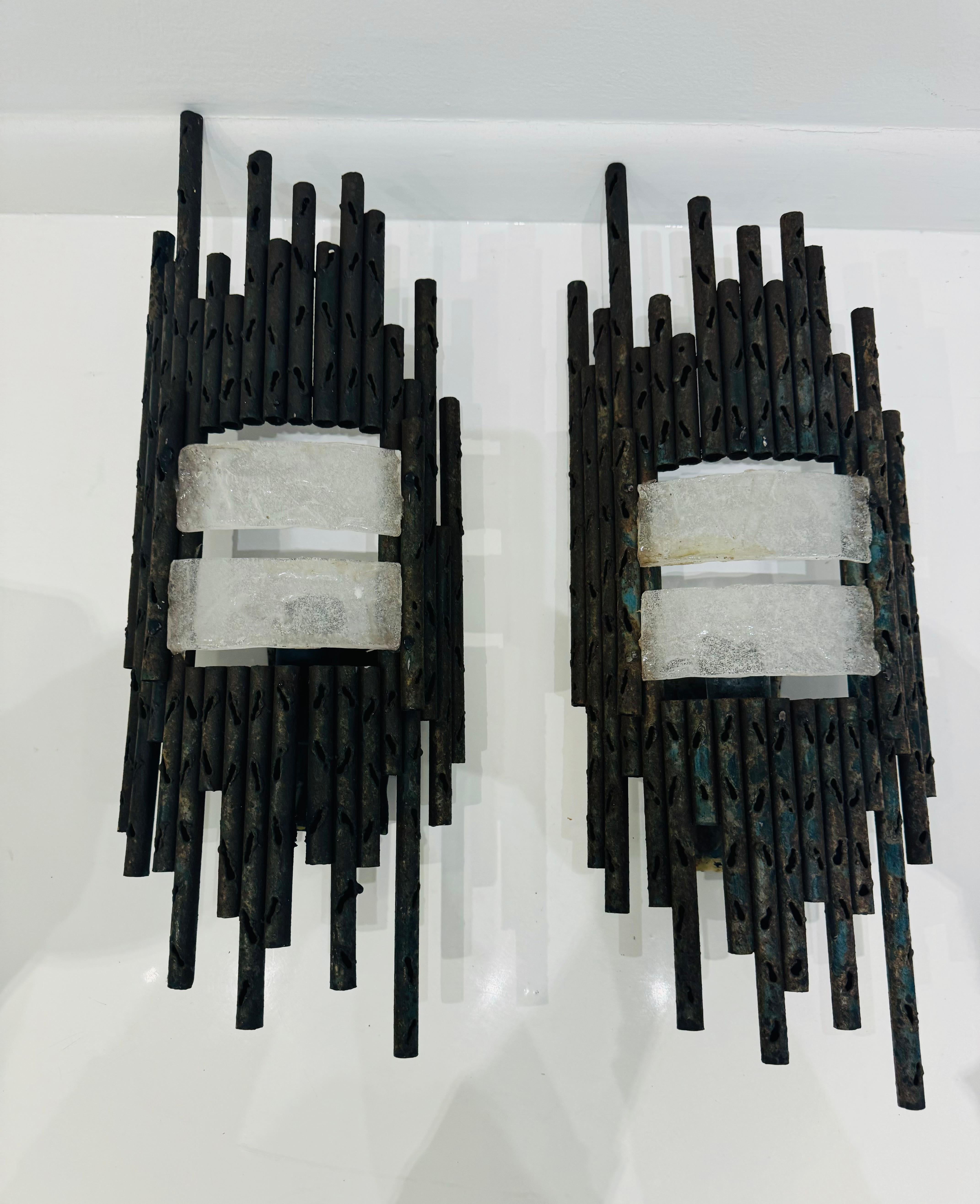 Pair of Italian 1960s Large Fantoni Mid Century Wall Lights For Sale 10