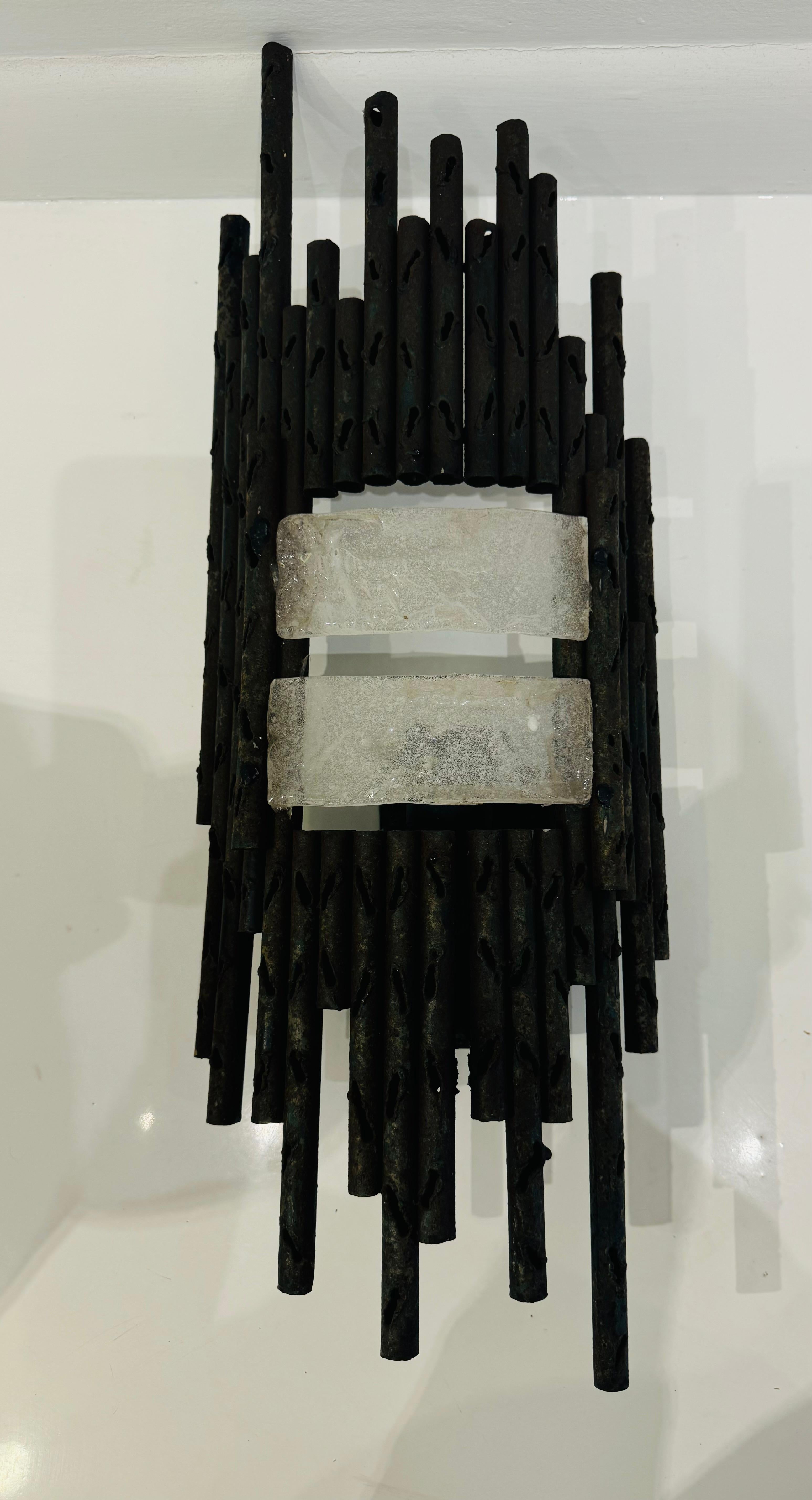 Mid-Century Modern Pair of Italian 1960s Large Fantoni Mid Century Wall Lights For Sale