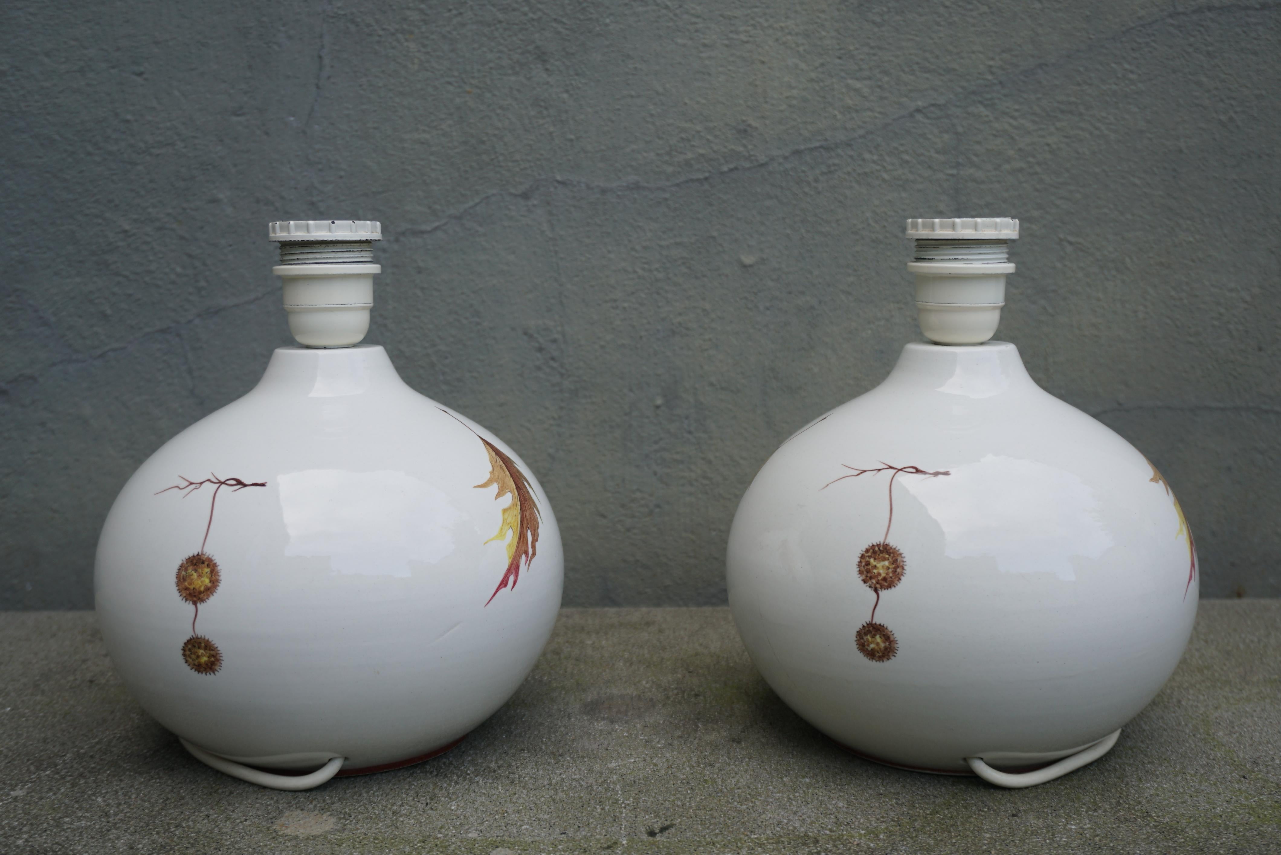 Ceramic Pair of Italian 1960s Table Lamps by Bassano  For Sale