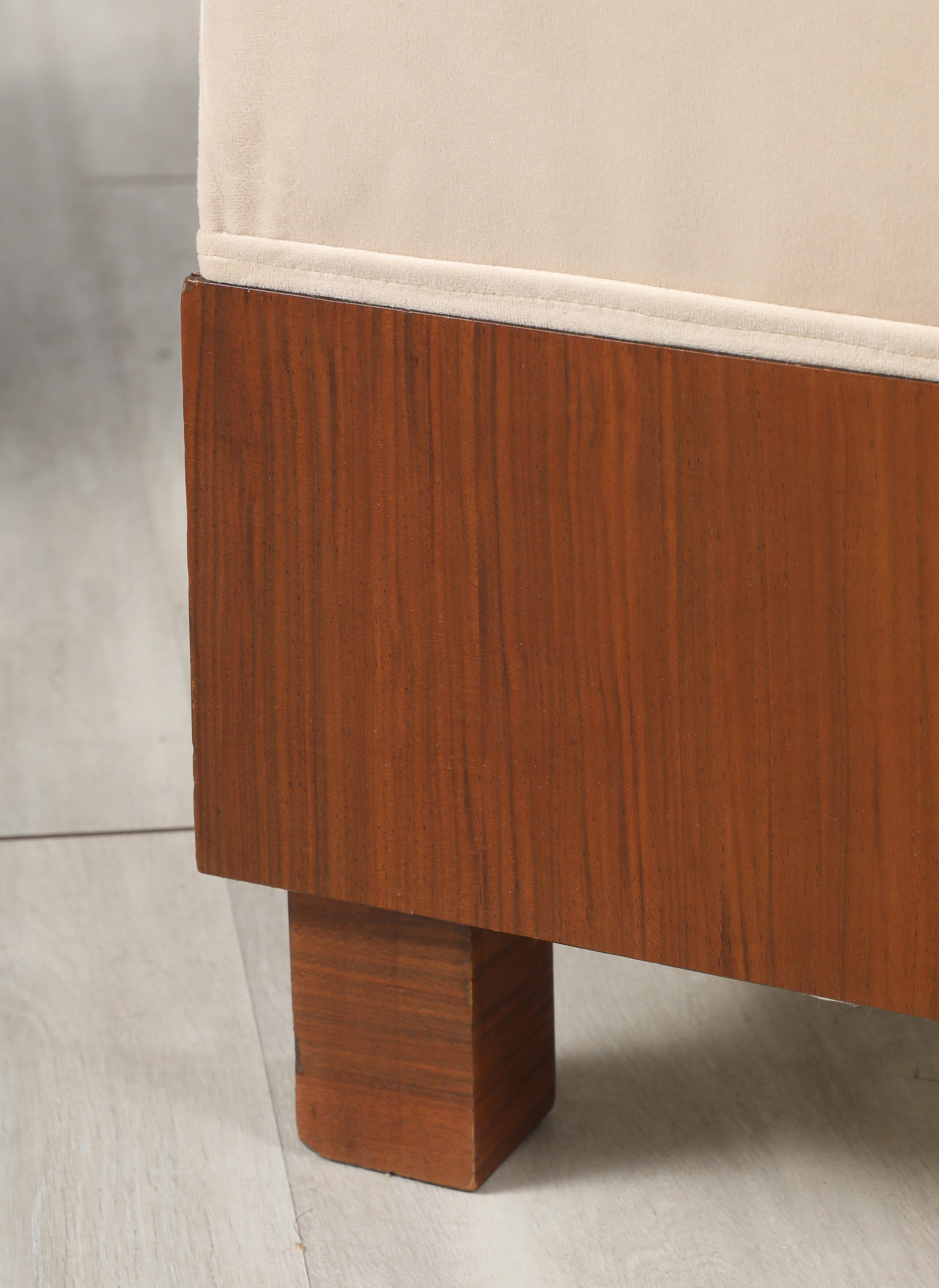 Mid-20th Century Pair of Italian 1960's Walnut Square Stools For Sale