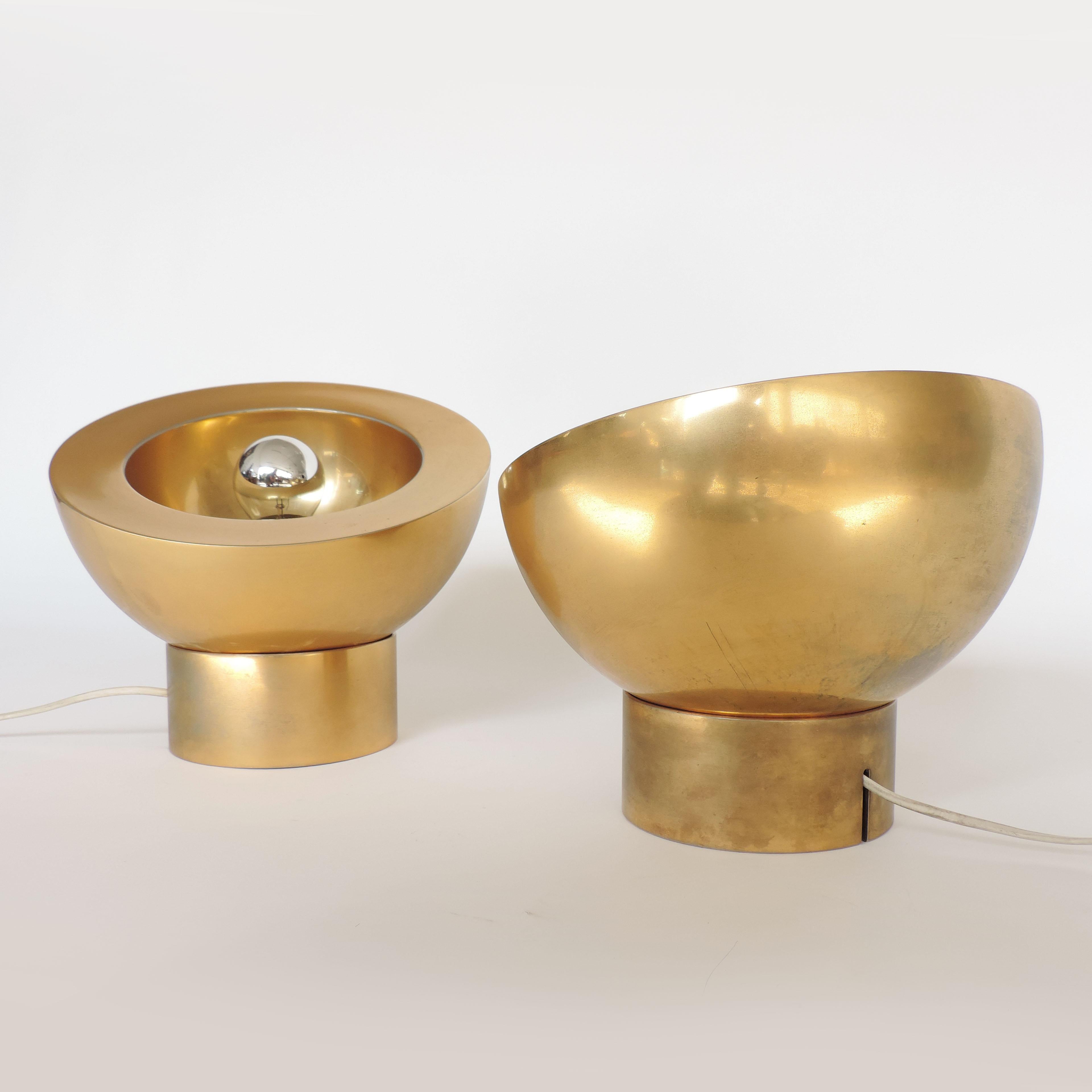 Metal Pair of Italian 1970 Adjustable Table Lamps