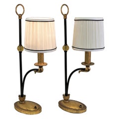 Pair of Italian 1970s Gold Leaf Table Lamps