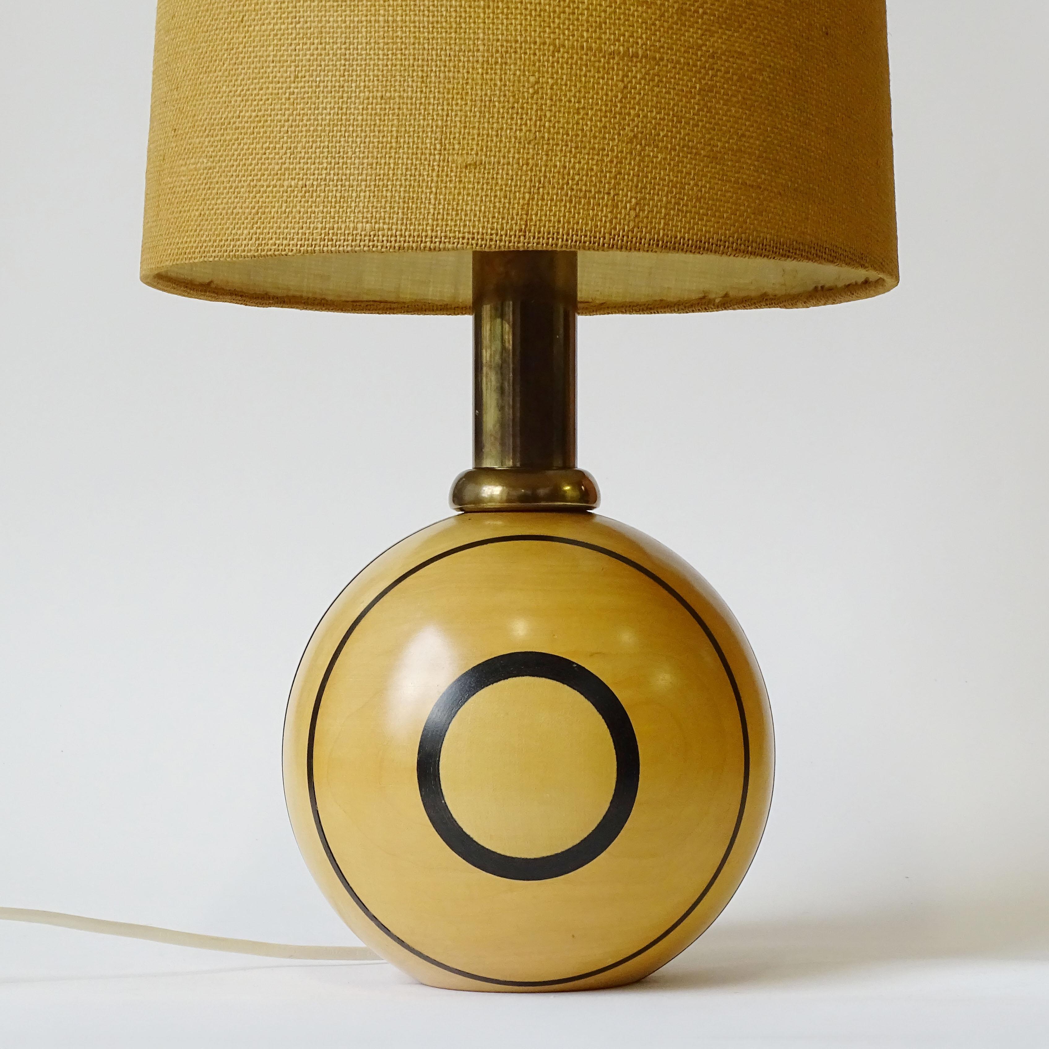 Fin du 20e siècle Paire de lampes de chevet en bois et laiton italiennes des années 1970