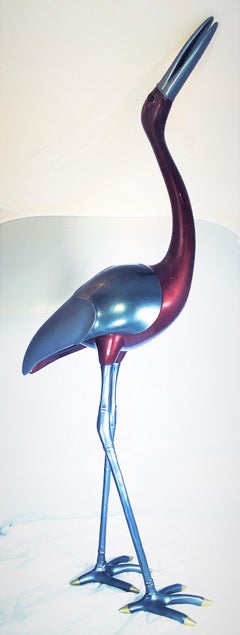 Pair of Italian 1980s Life-Sized Modern Flamingos