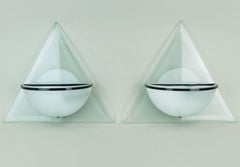 coppia di SCONCETTI in vetro italiani anni '80 Lamperti design alberto podestà modello illo