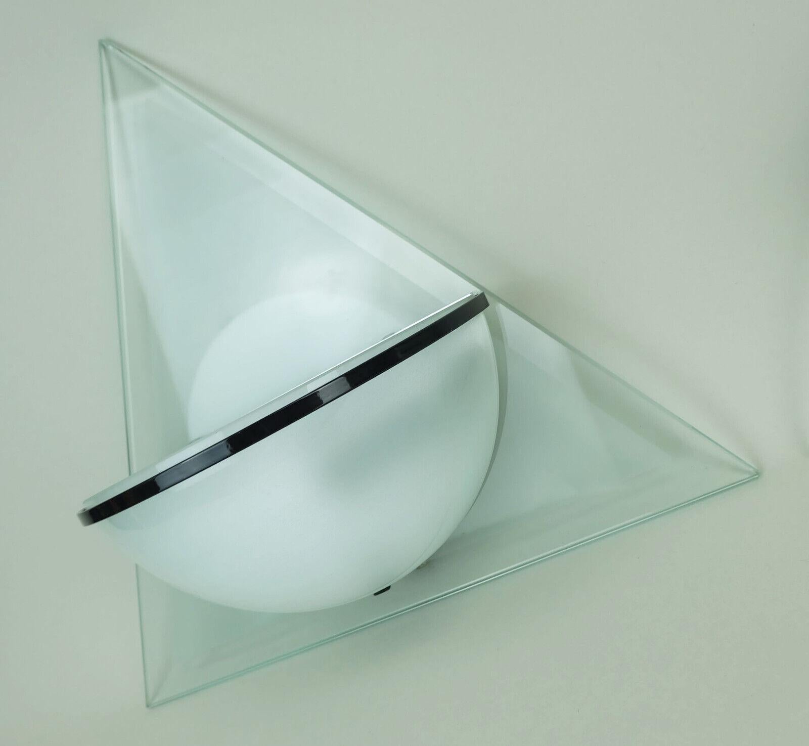 par de SCONCES italianos de cristal de los años 80 lamperti design alberto podestà model illo finales del siglo XX en venta