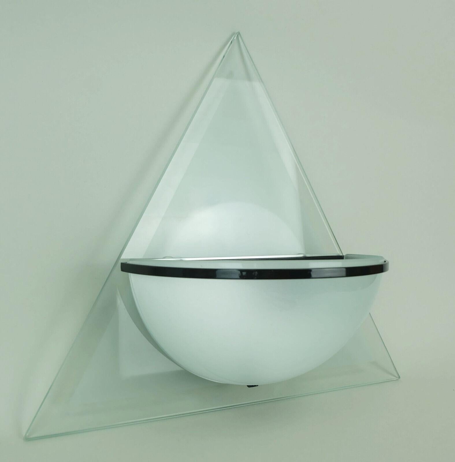 par de SCONCES italianos de cristal de los años 80 lamperti design alberto podestà model illo en venta 1