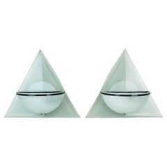 pair of italian 1980s glass SCONCES lamperti design alberto podestà model illo
