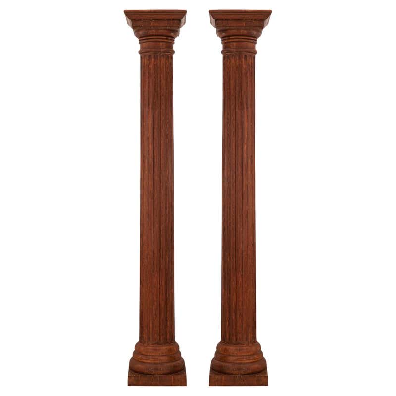 Pair of Marble Architectural Display Columns in Calacatta Pink Quarried ...