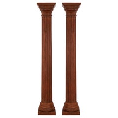 Pair of Italian 19th Century Architectural Wood Columns