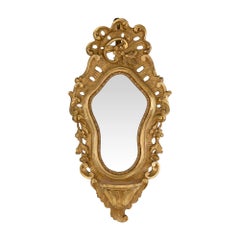 Pair of Italian 19th Century Baroque Mirrored Giltwood Wall Bracket