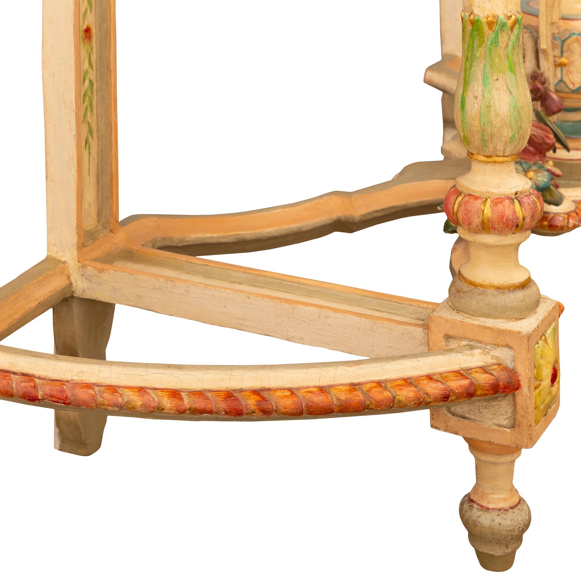 coppia di mensole da parete in legno smaltato barocco italiano del XIX secolo in vendita 4
