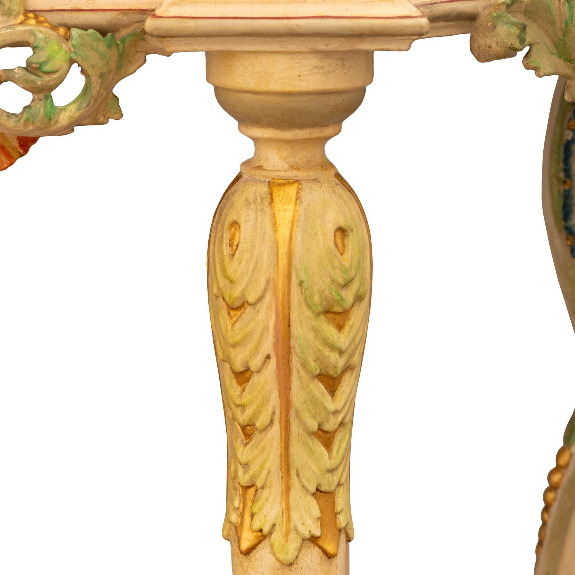 coppia di mensole da parete in legno smaltato barocco italiano del XIX secolo in vendita 1