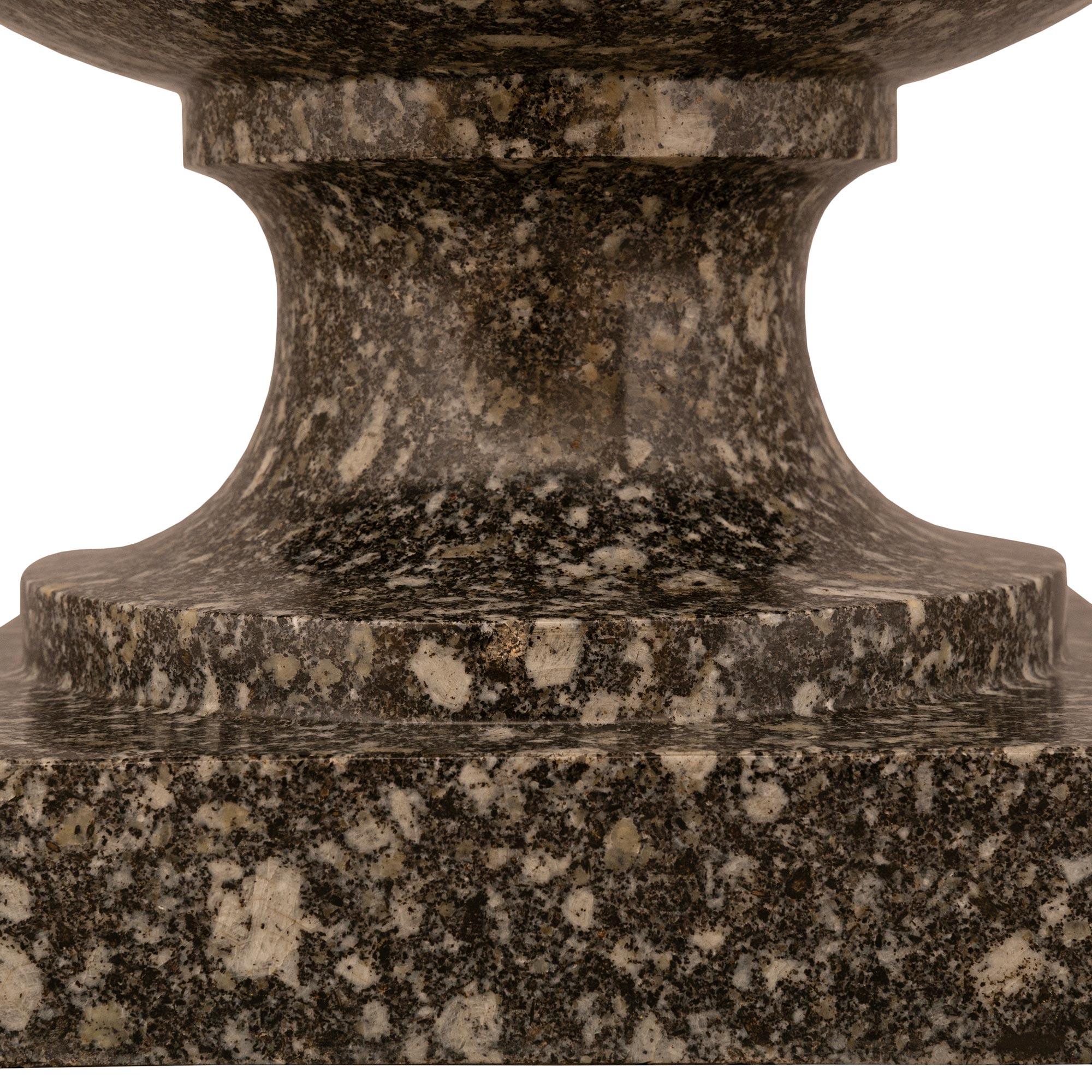 pair of Italian 19th century Breccia Grey marble urns For Sale 2
