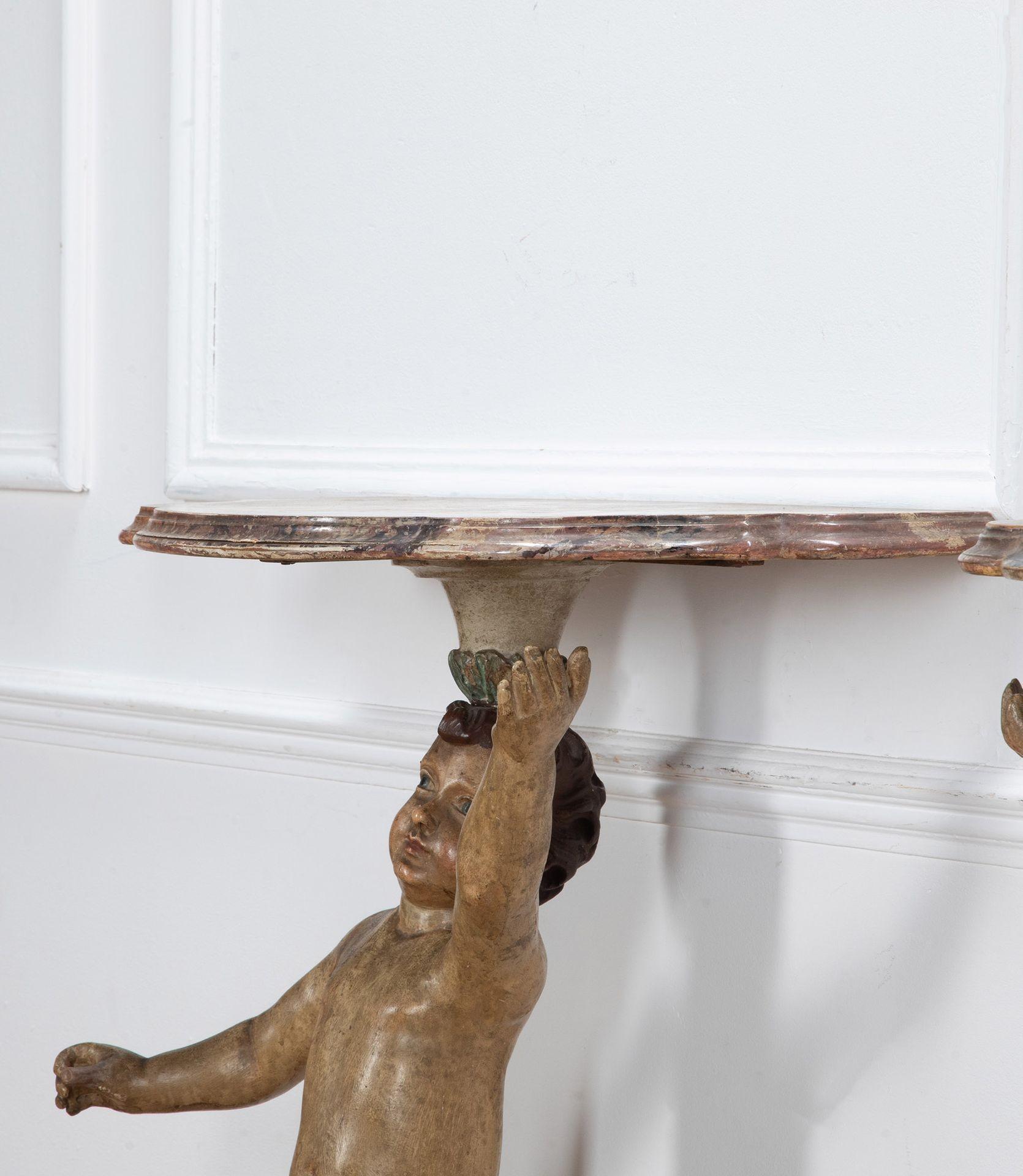 Pair of Italian 19th Century Cherub Console Tables For Sale 7