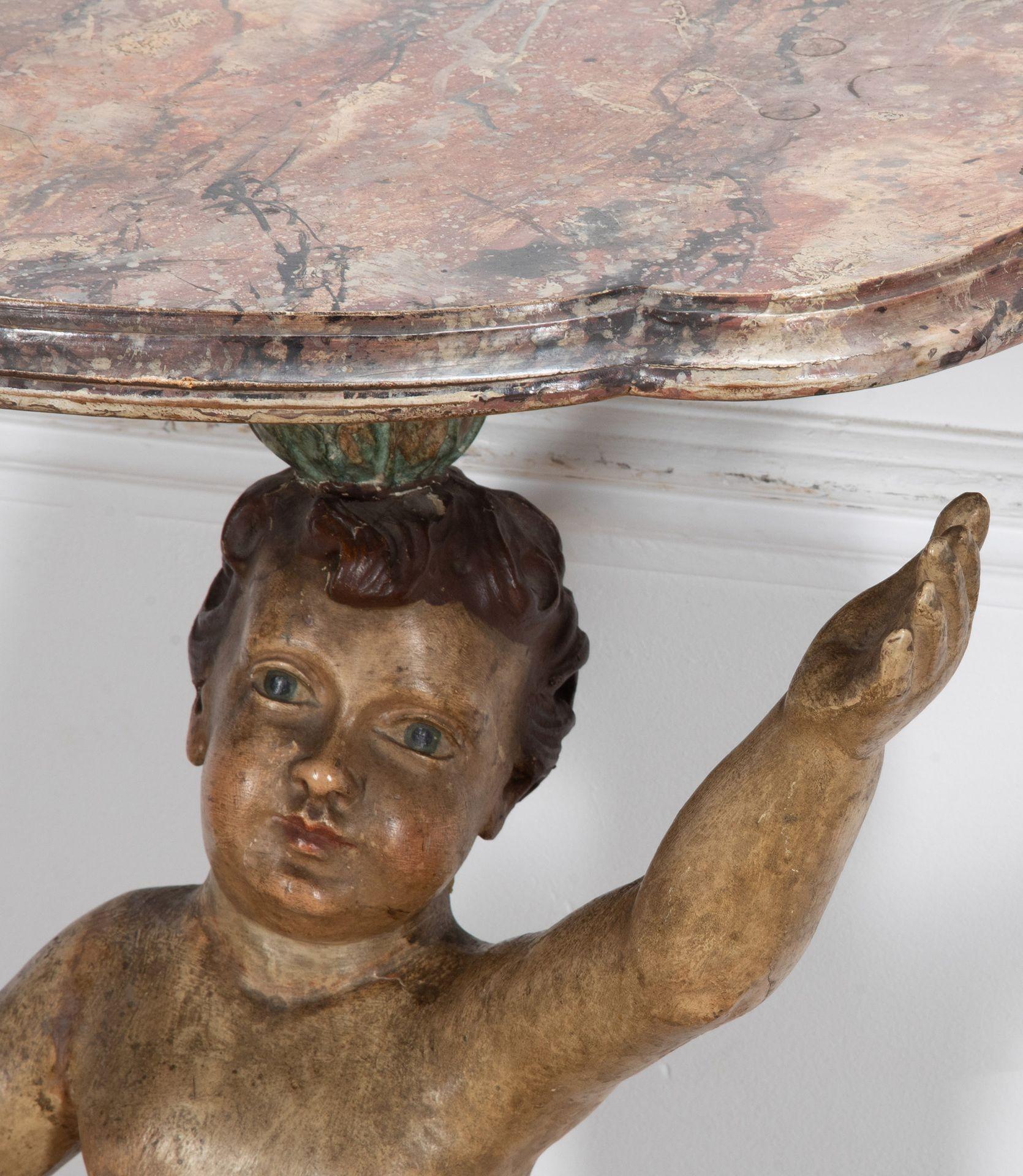 Late 19th Century Pair of Italian 19th Century Cherub Console Tables For Sale