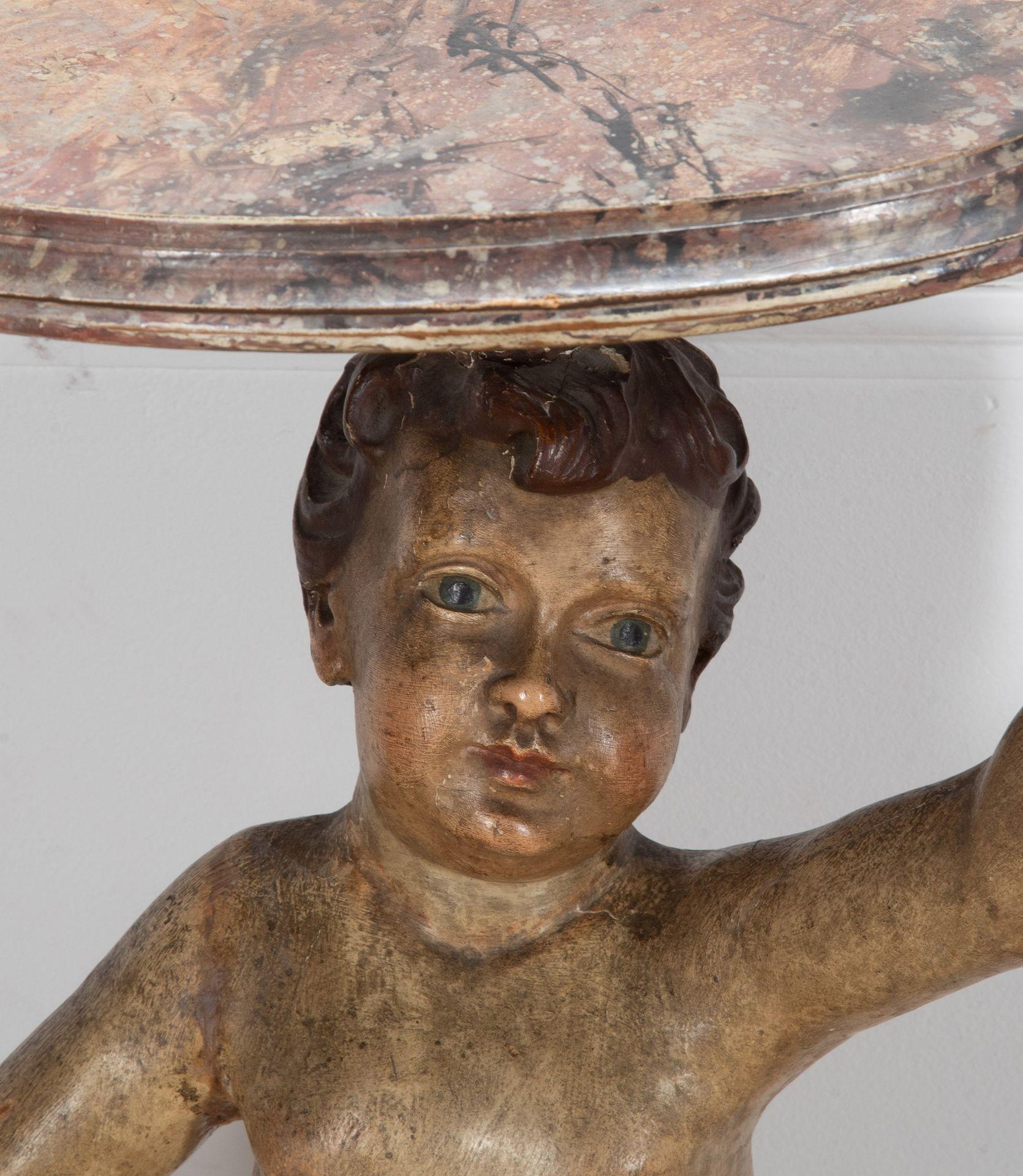 Wood Pair of Italian 19th Century Cherub Console Tables For Sale