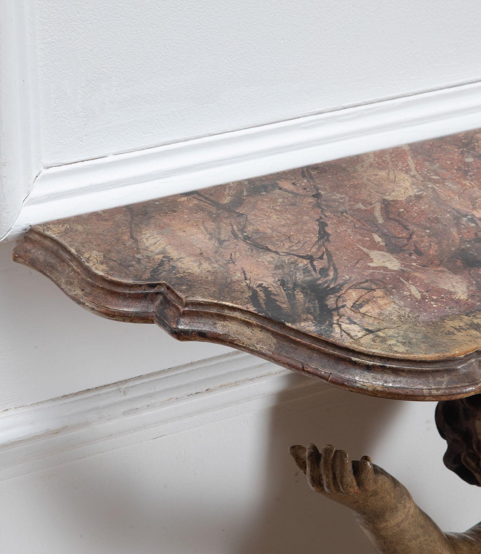 Pair of Italian 19th Century Cherub Console Tables For Sale 3