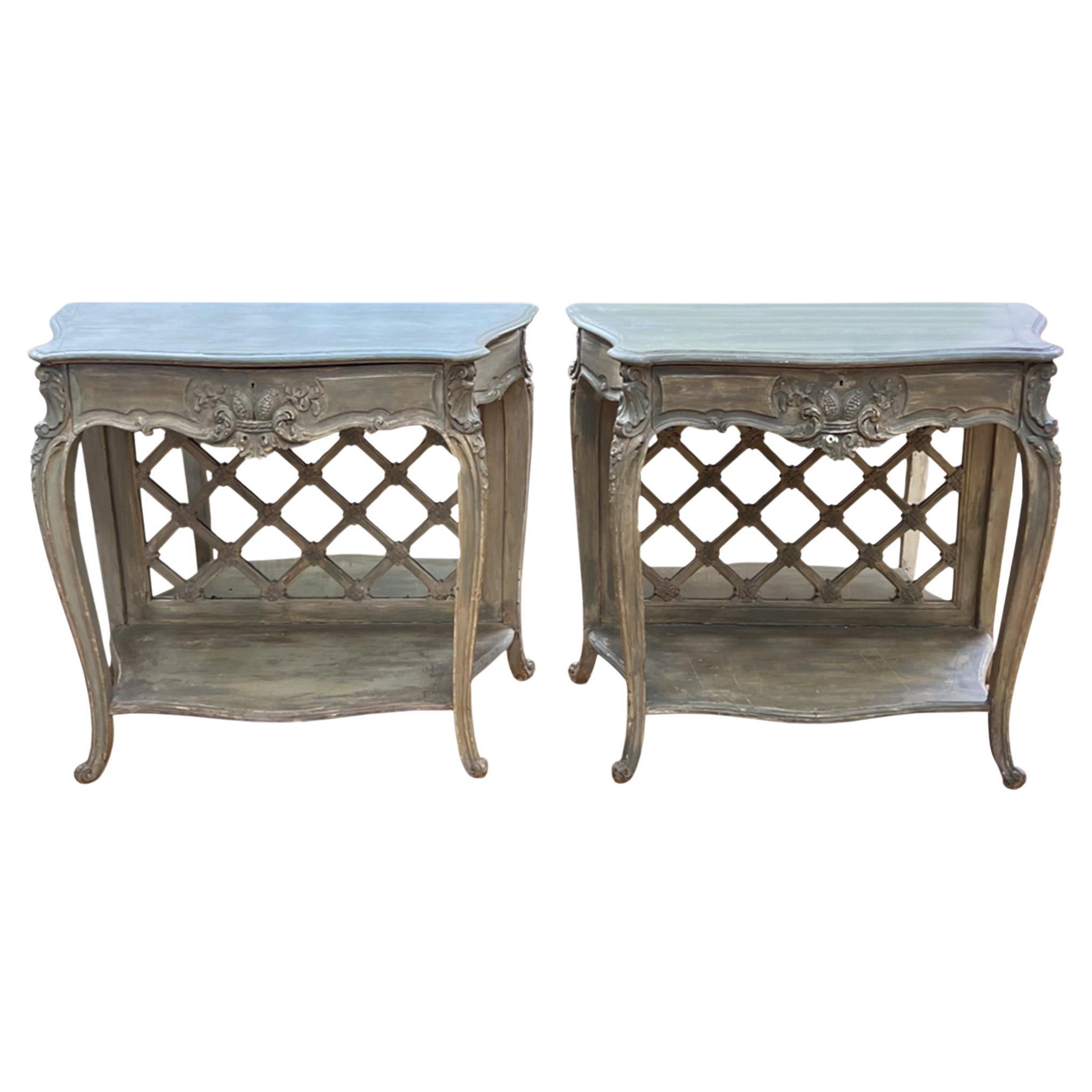 Pair of Italian 19th Century Console Tables For Sale