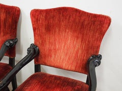 Pair of Italian 19th Century Ebonised Armchairs