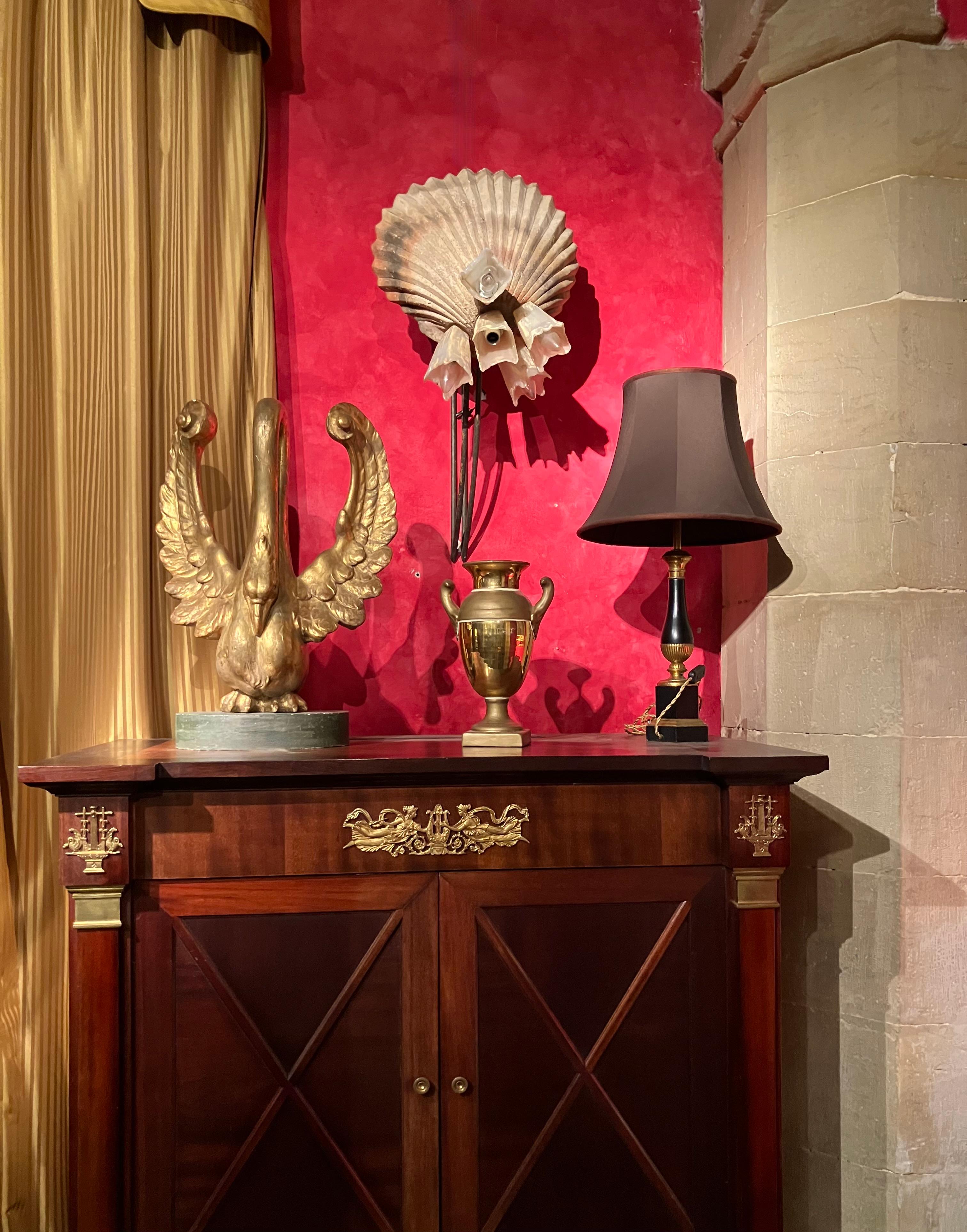 Pair of Italian 19th Century Empire Period Giltwood Decorative Swan Sculptures For Sale 5