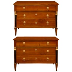 Pair of Italian 19th Century Empire St. Cherrywood Commodes