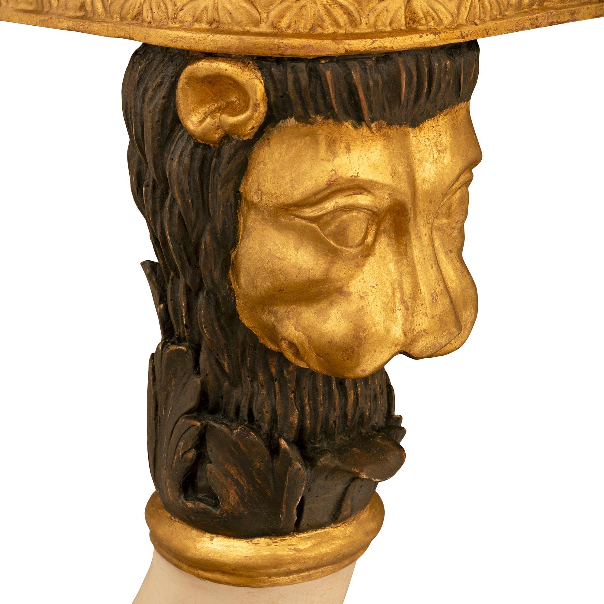 Paar italienische Empire-Konsolen des 19. Jahrhunderts aus Marmor, Holz und Giltwood im Angebot 3