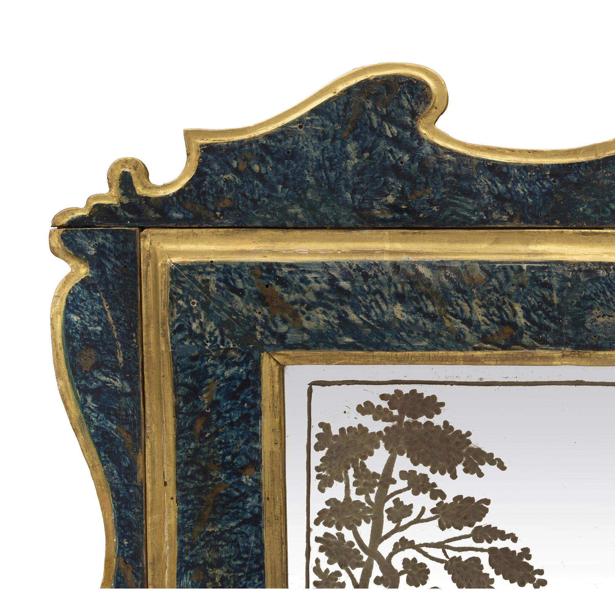 Pair of Italian 19th Century Etched Mirrors For Sale 1