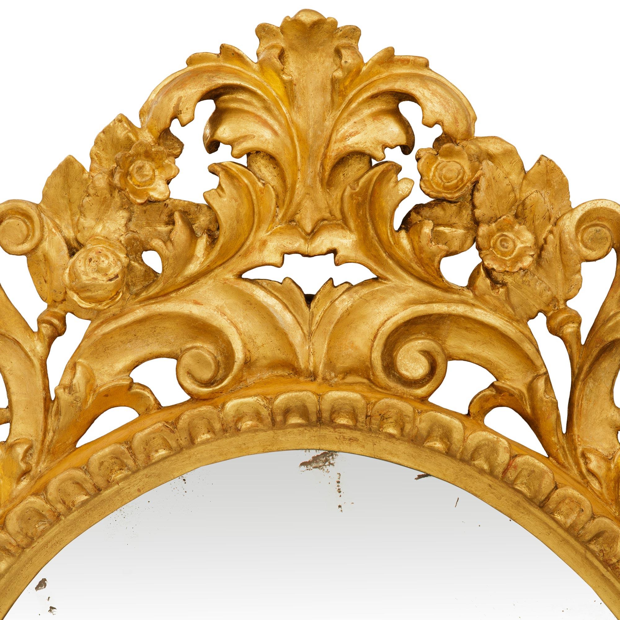 coppia di specchi in legno dorato di st. Florentine del XIX secolo In condizioni buone in vendita a West Palm Beach, FL