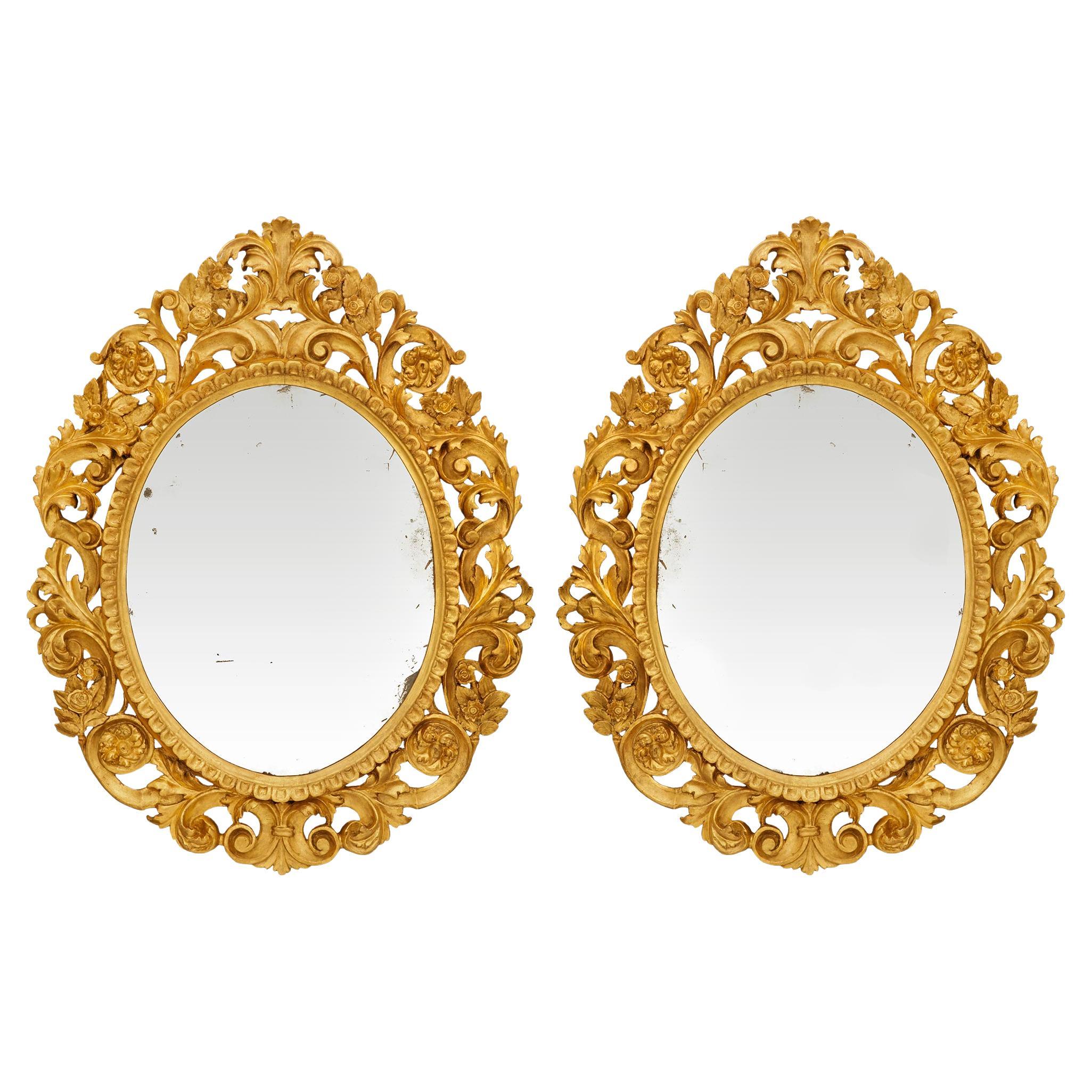 Paar italienische Spiegel aus Florentine St. Giltwood aus dem 19.