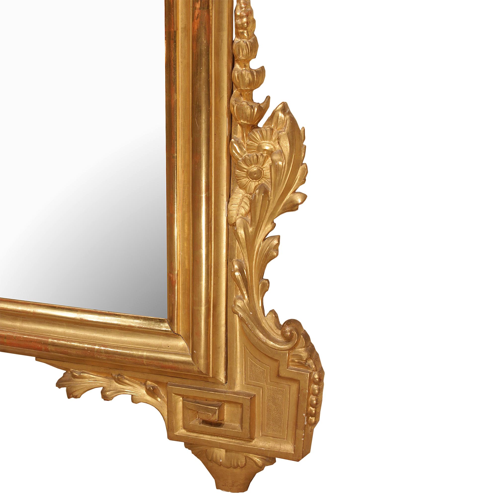 Pair of Italian 19th Century Giltwood Mirrors For Sale 1