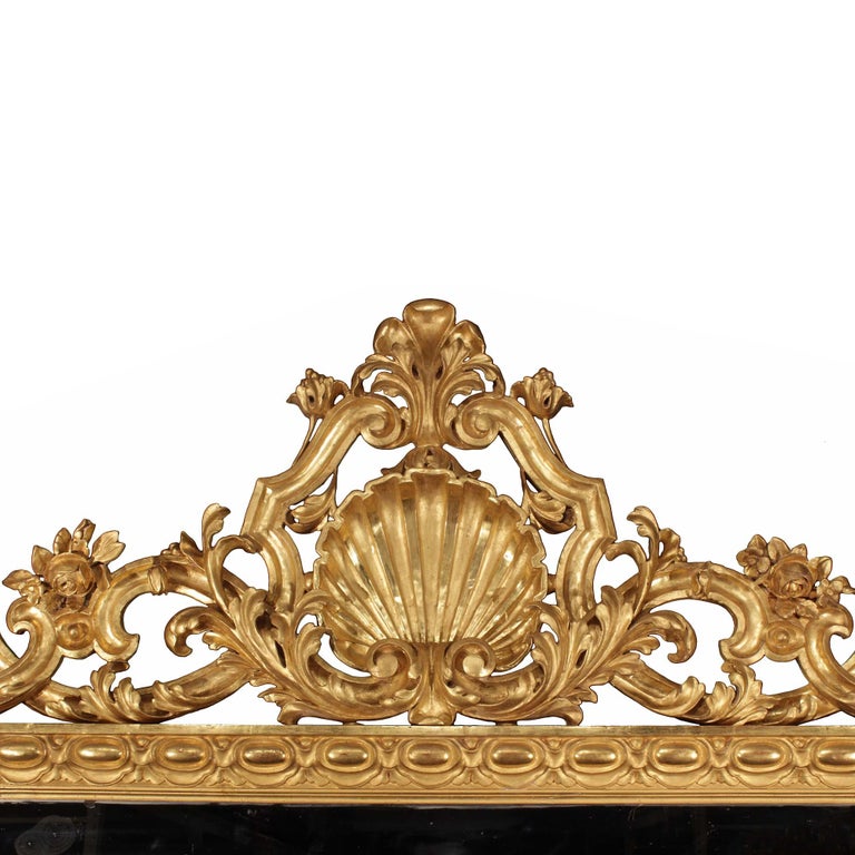 Pair of Italian 19th Century Giltwood Mirrors For Sale at 1stDibs