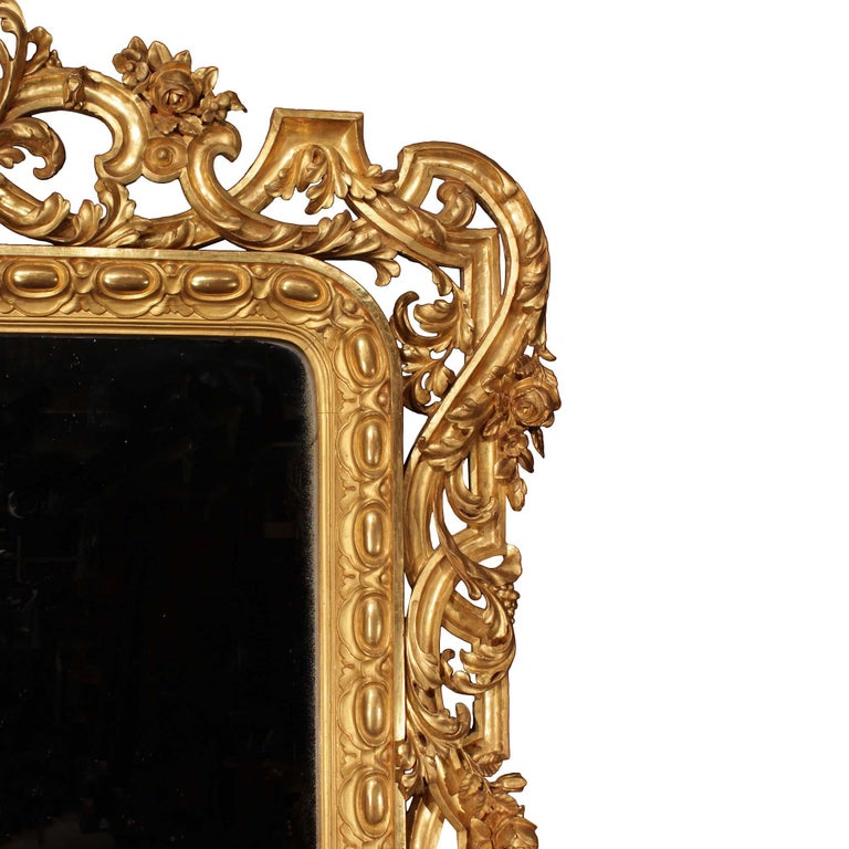 Pair of Italian 19th Century Giltwood Mirrors For Sale at 1stDibs