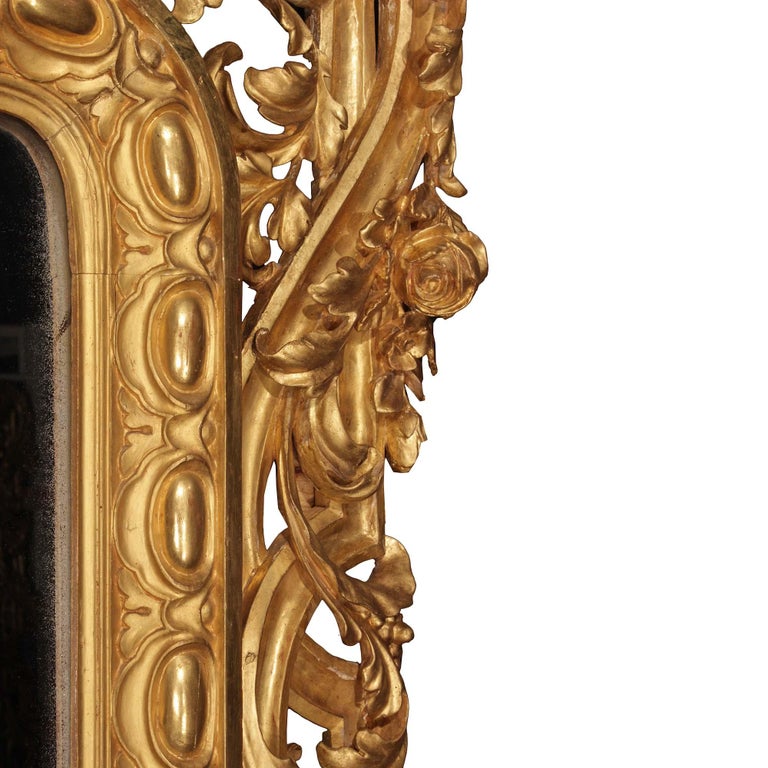 Pair of Italian 19th Century Giltwood Mirrors For Sale at 1stDibs